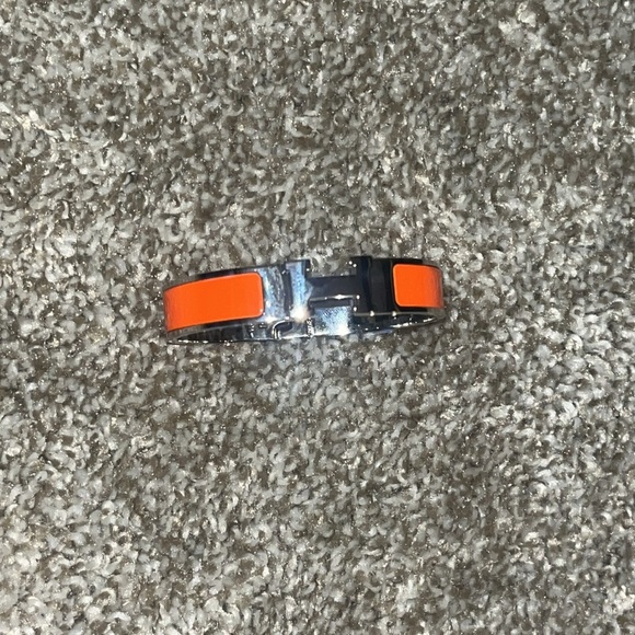 Authentic-Hermes Click Clack bracelet silver/orange - Picture 5 of 9